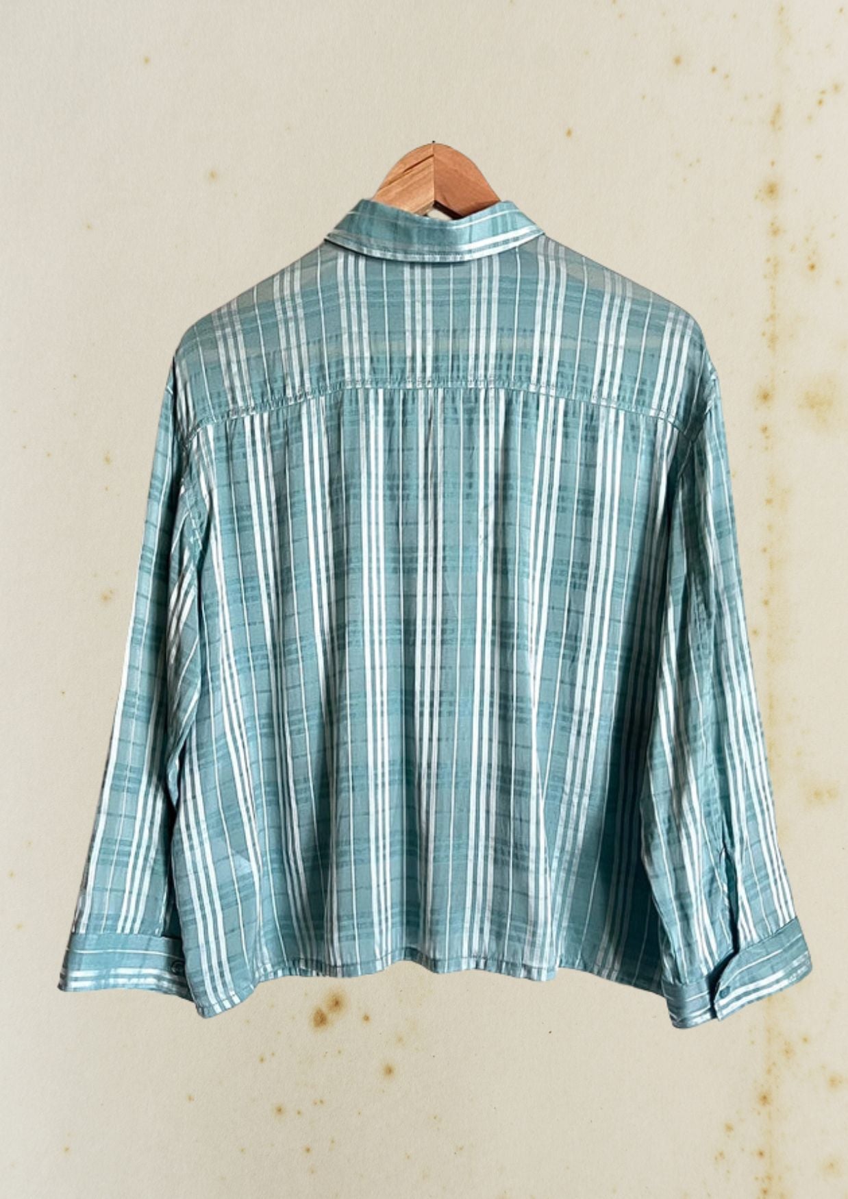 samsoesamsoe ilona light green seersucker check pocket shirt blouse