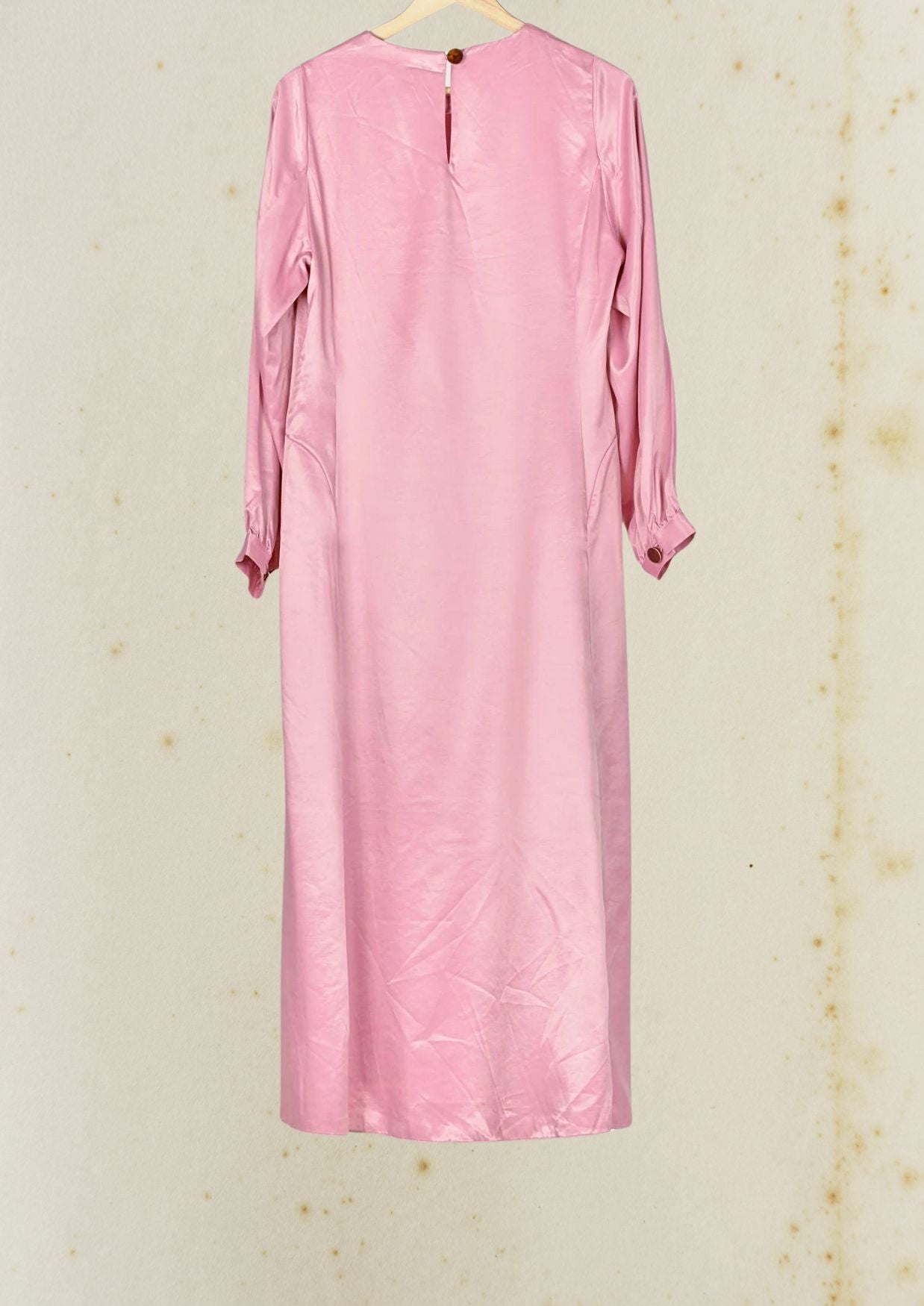 RODEBJER "Julinka Occasion" long pink dress with puff sleeves