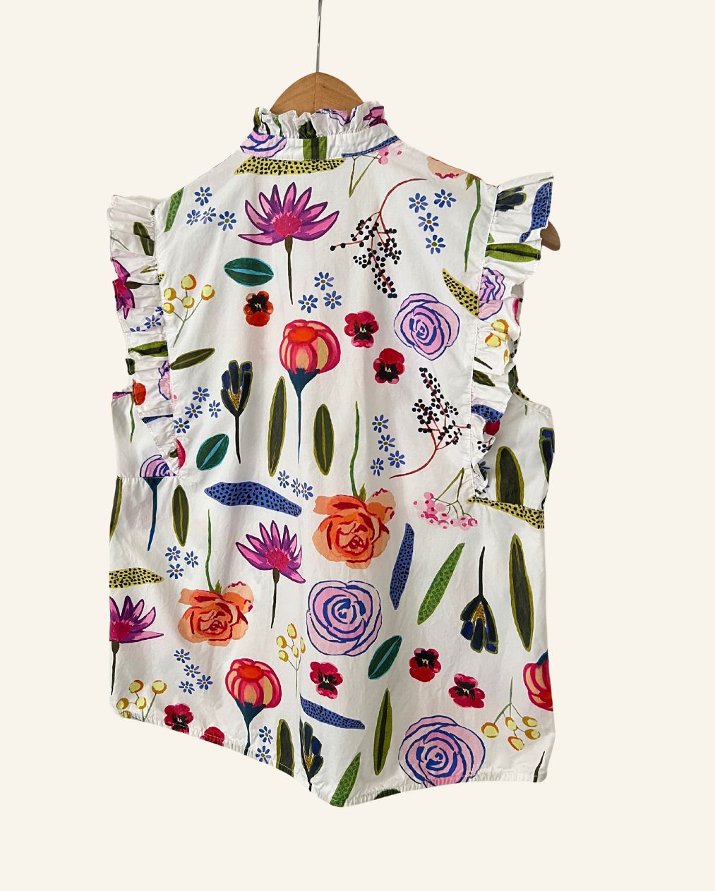 BAUM UND PFERDGARTEN white floral shirt blouse in cotton poplin