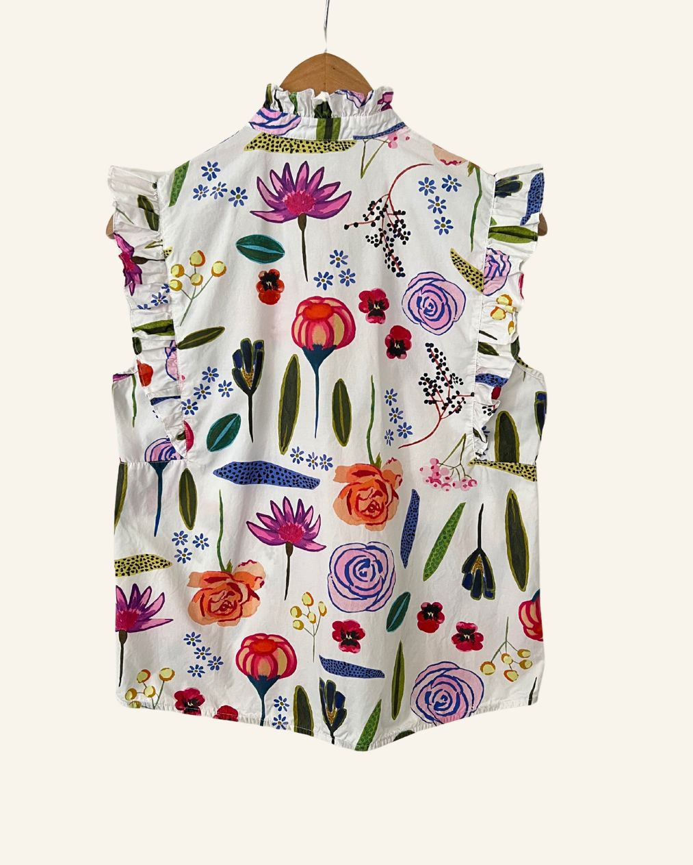 BAUM UND PFERDGARTEN white floral shirt blouse in cotton poplin