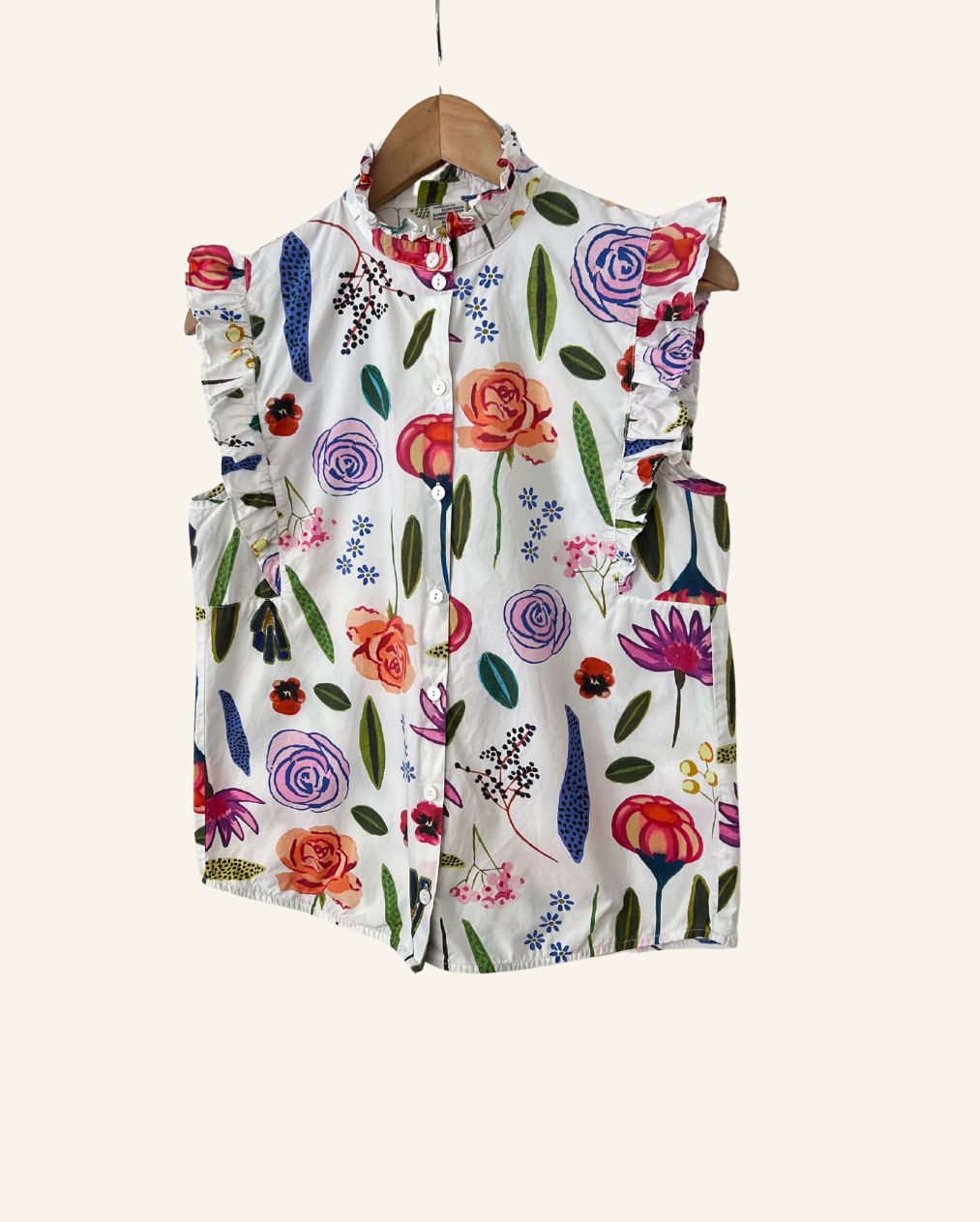 BAUM UND PFERDGARTEN white floral shirt blouse in cotton poplin