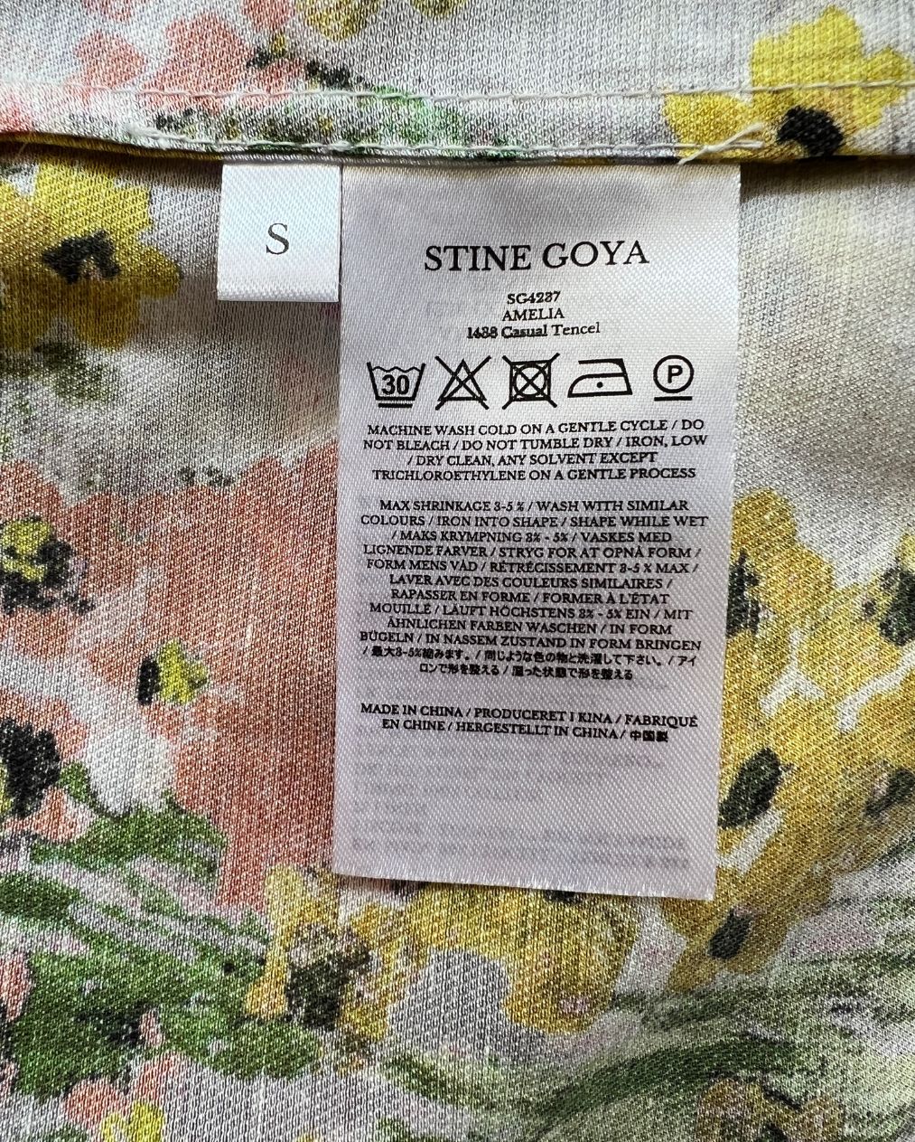 STINE GOYA floral canvas puff sleeves long dress