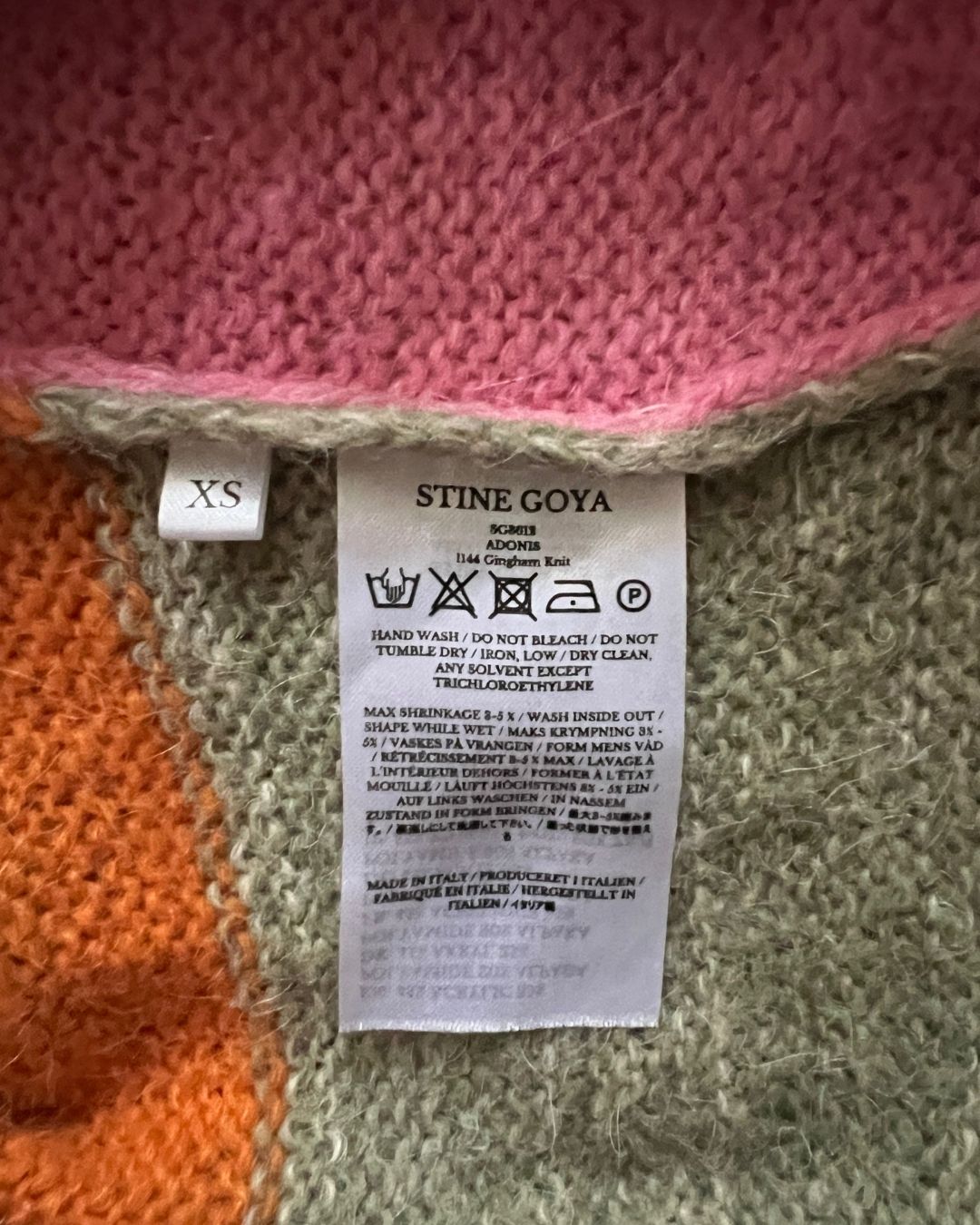 STINE GOYA chunky knit alpaca wool sweater with check pattern