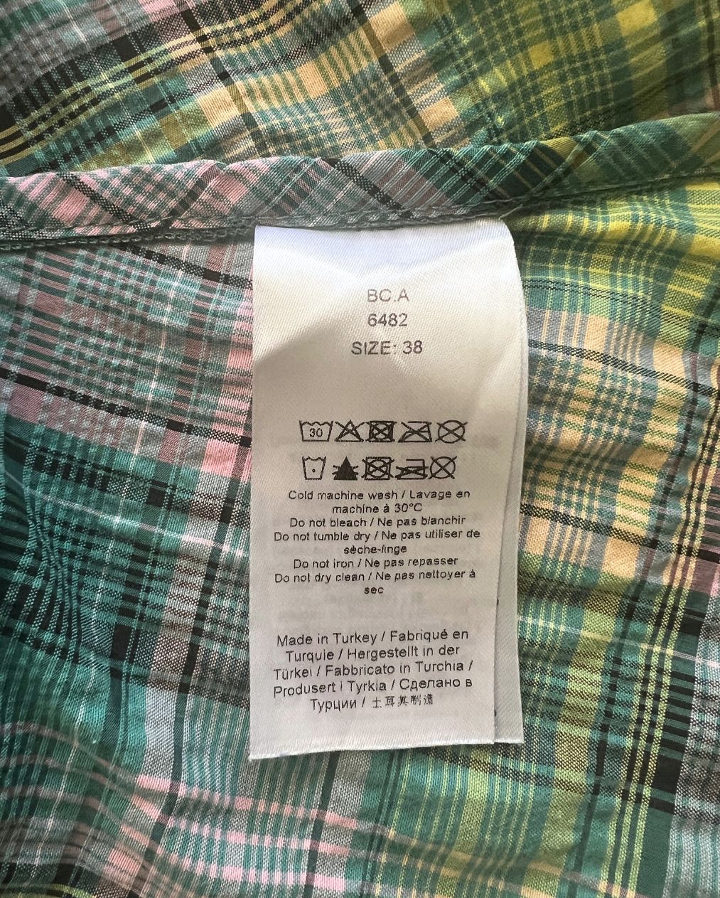 GANNI pretty seersucker checked V- neck puff sleeves mini dress