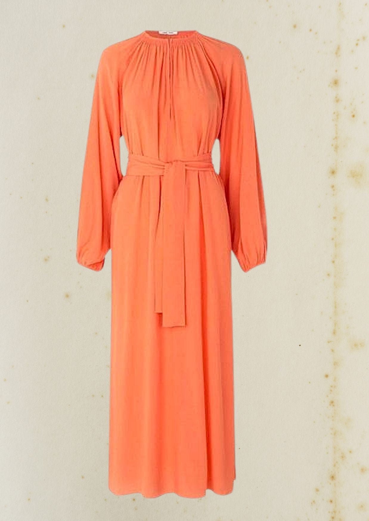 samsoesamsoe kaia maxi-long dress coral belt orange fabric