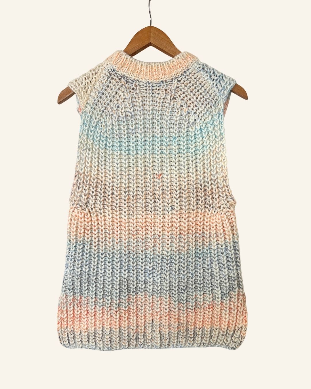 SECOND FEMALE colorful pastel alpaca mohair wool knitted vest sweater
