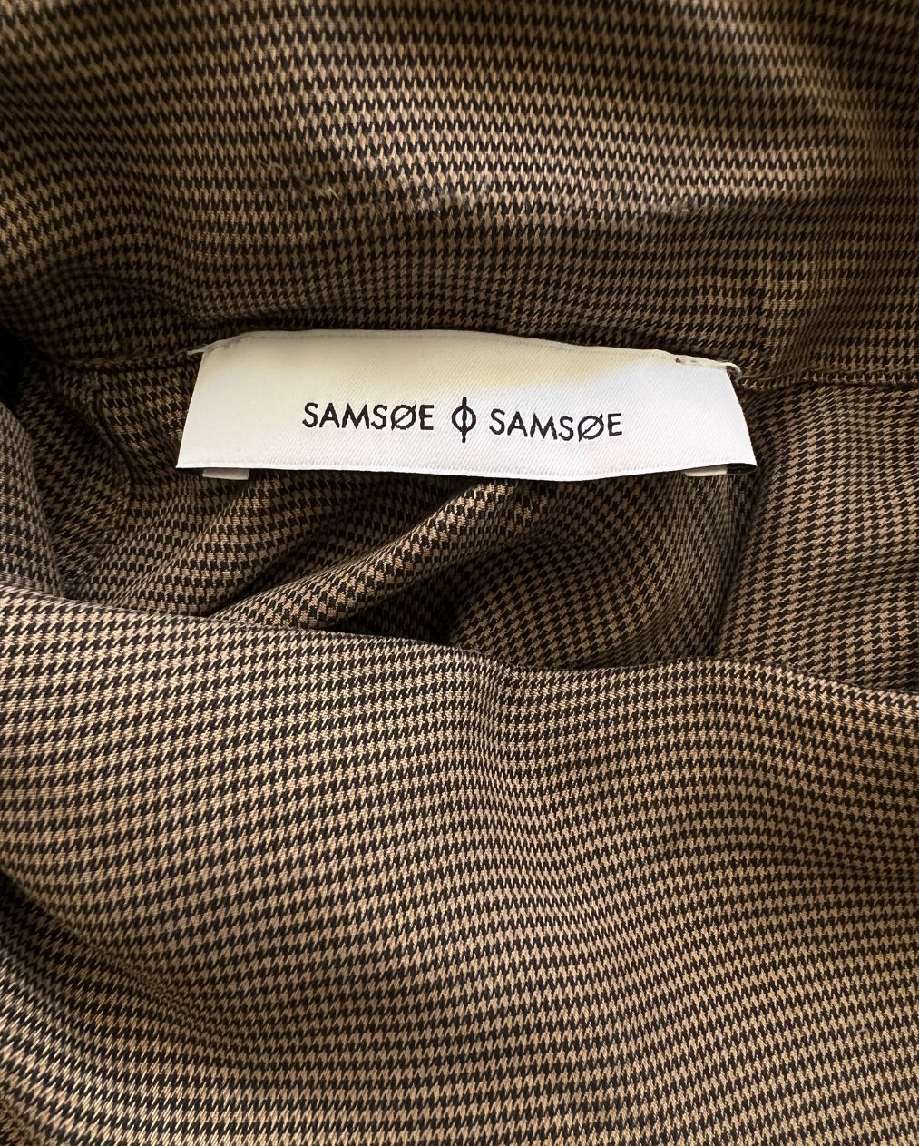 SAMSOE SAMSOE brown checked blouse with bow