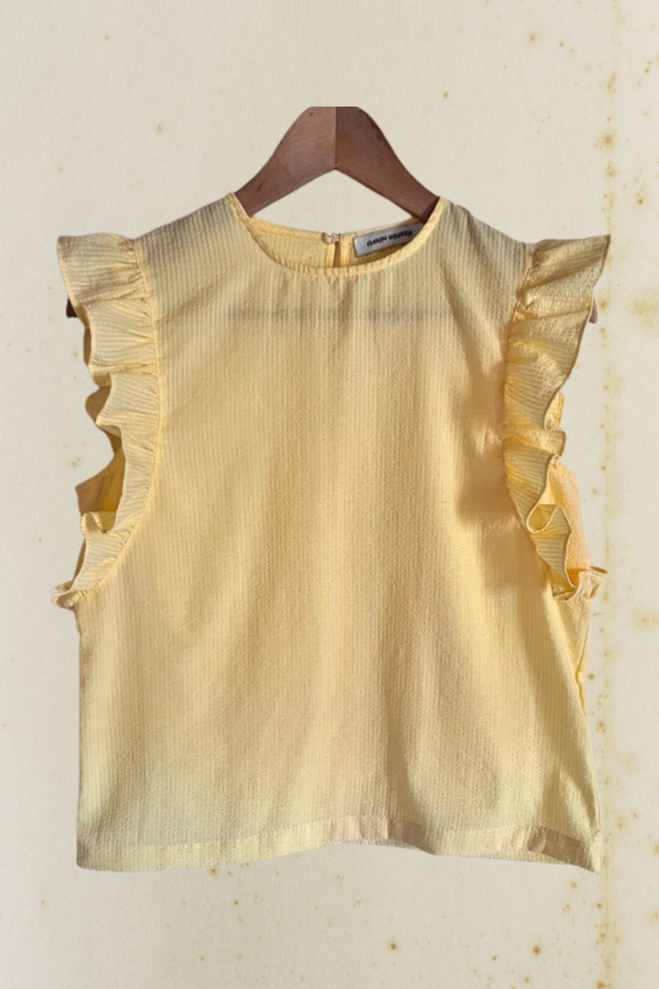 CARIN WESTER yellow ruffle top