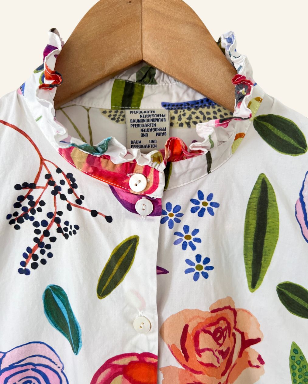 BAUM UND PFERDGARTEN white floral shirt blouse in cotton poplin
