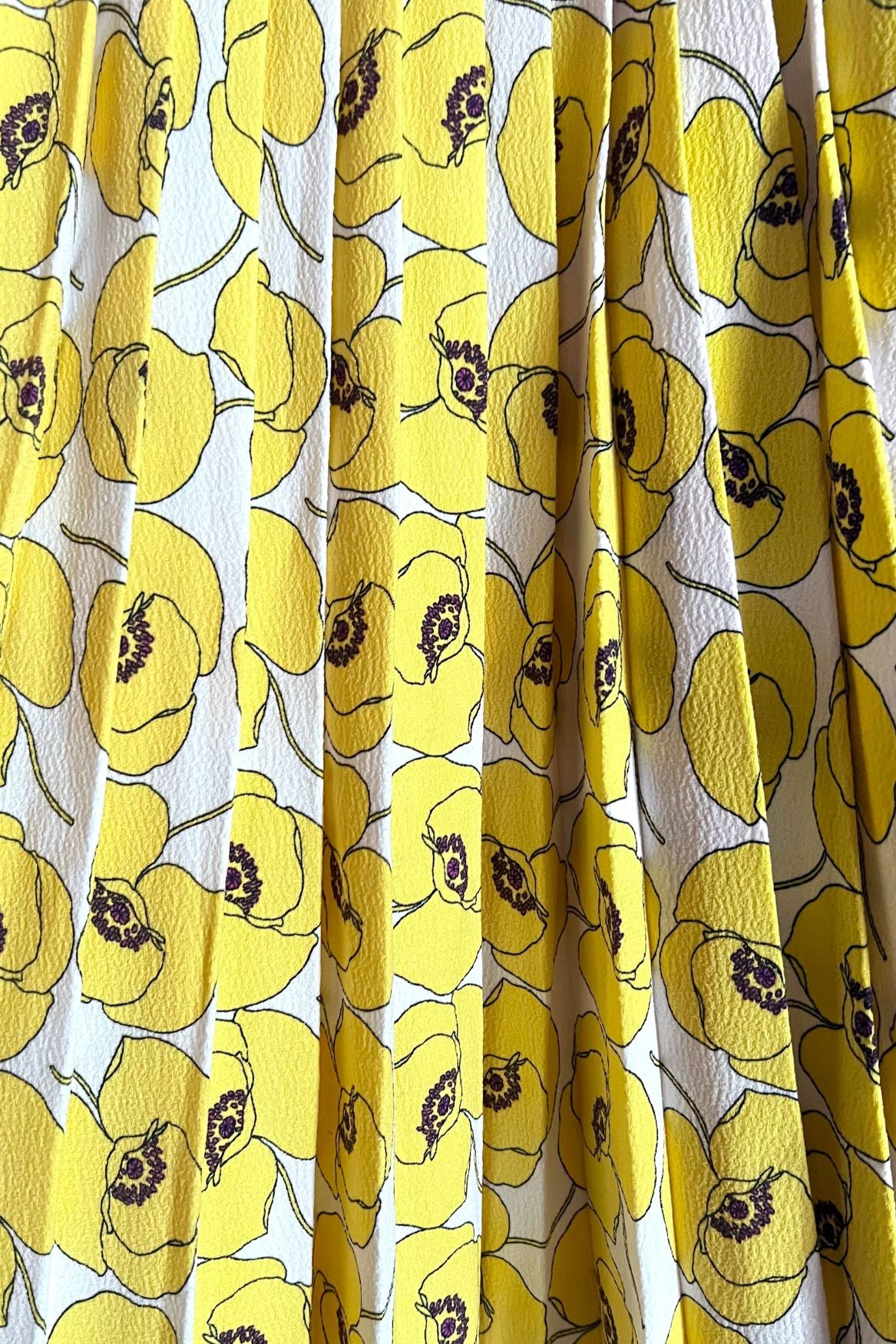resume white yellow floral pleat mini-skirt summer