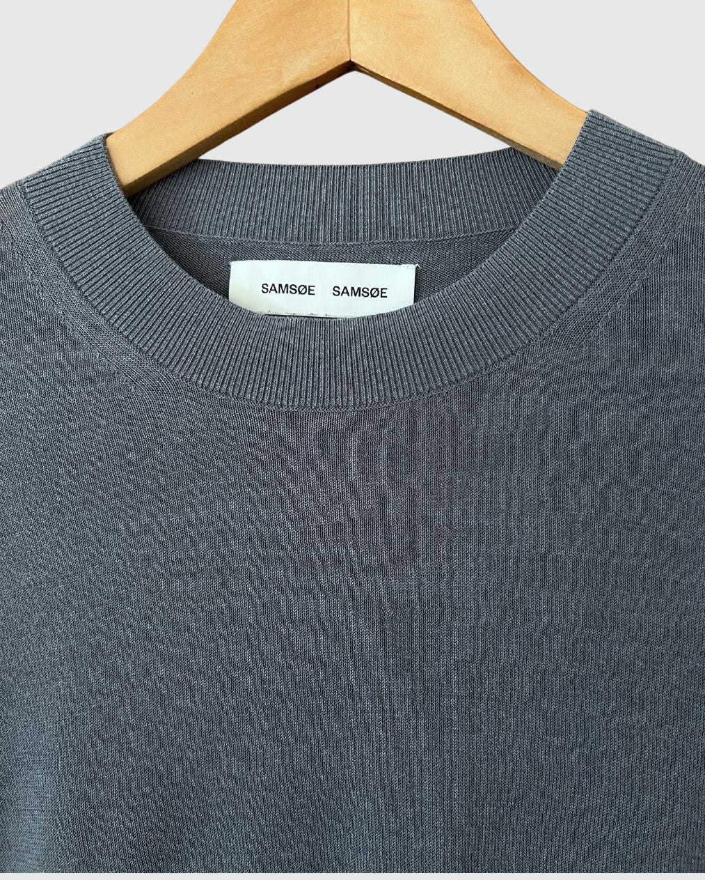 SAMSOE SAMSOE Blue Grey knitwear with puff sleeves