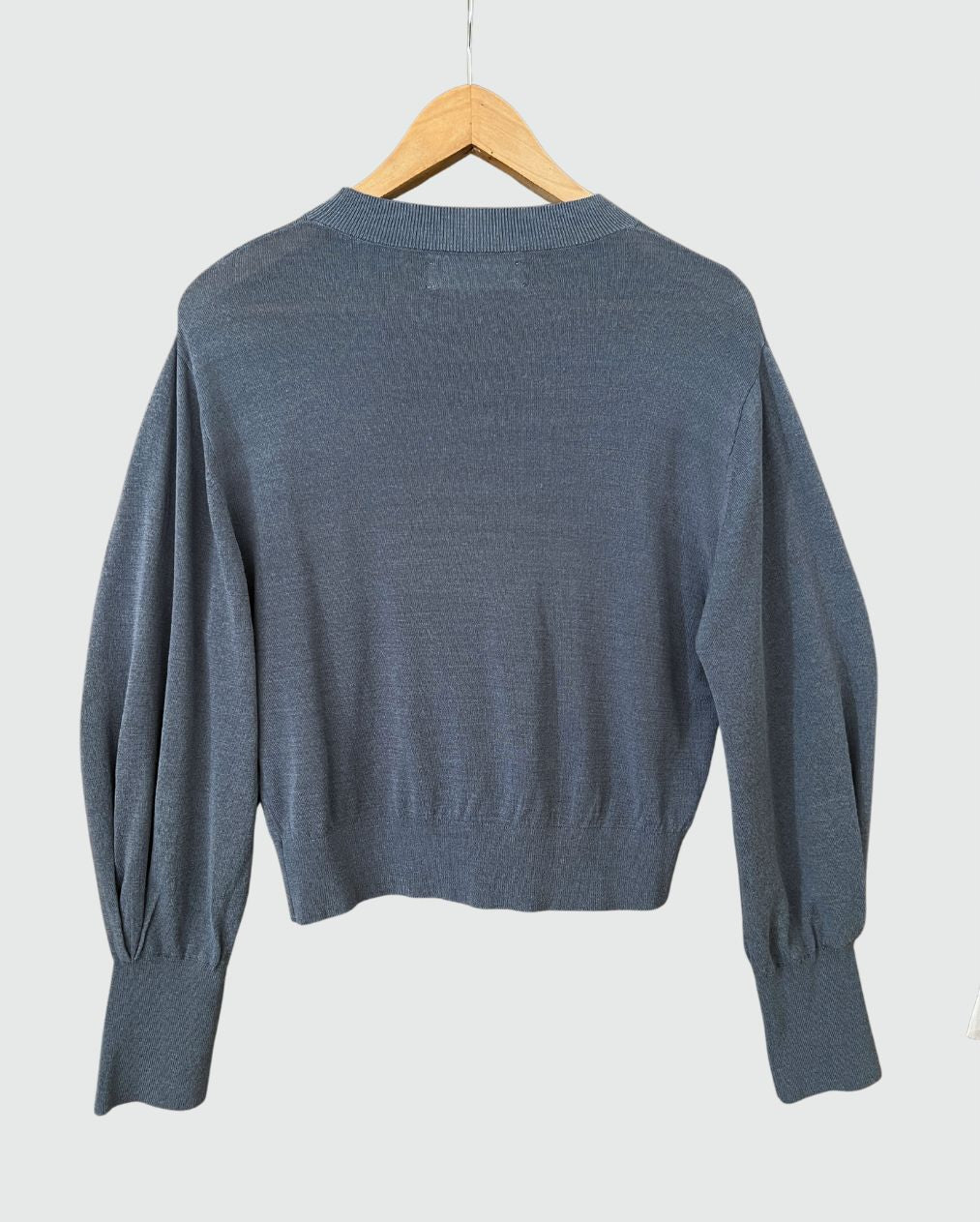 SAMSOE SAMSOE Blue Mirage Grey knitwear with puff sleeves