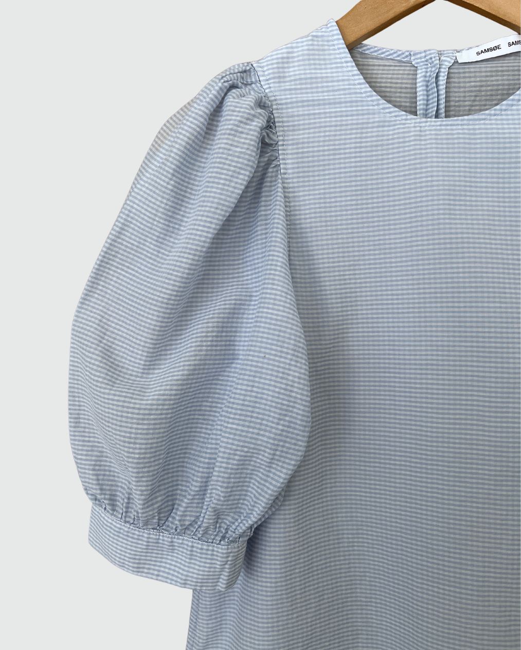 SAMSOE SAMSOE "Celestine" light blue vichy checked cotton silk blend blouse