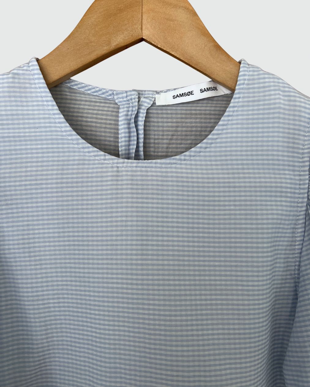 SAMSOE SAMSOE "Celestine" light blue vichy checked cotton silk blend blouse