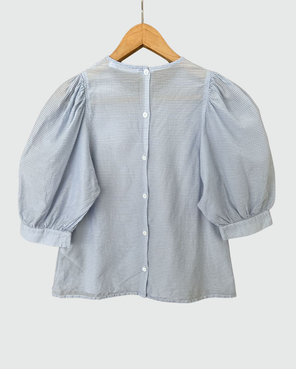 SAMSOE SAMSOE "Celestine" light blue vichy checked cotton silk blend blouse