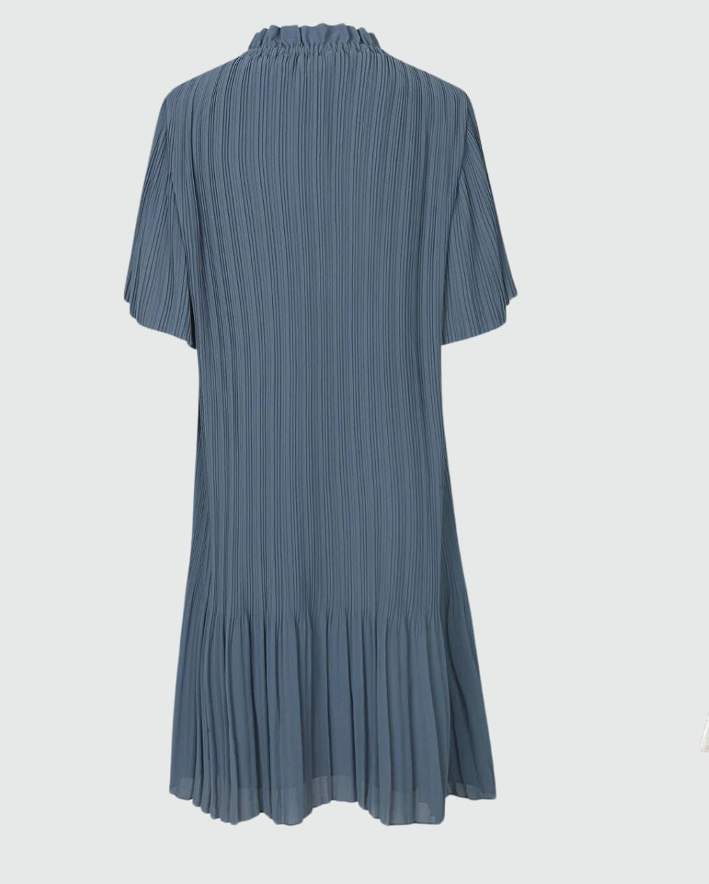 Robe plissée à col volanté bleue SAMSOE "Lady SS"