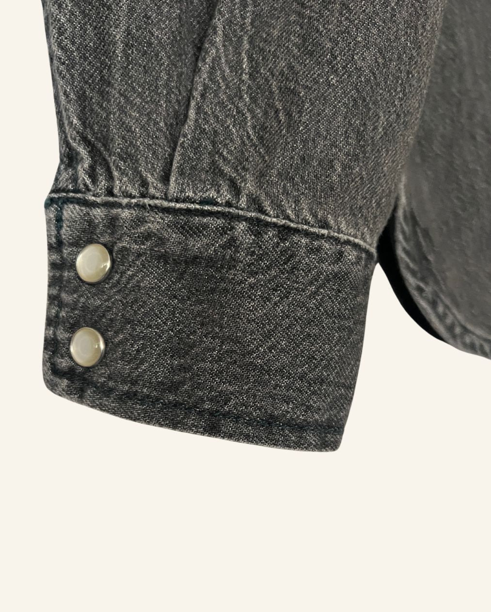 GANNI washed out grey oversize collar denim shirt