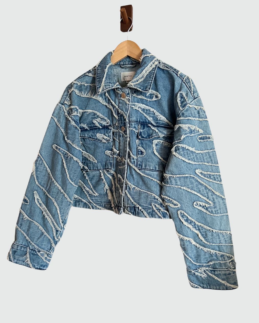 Veste en jean oversize à franges bleu clair GESTUZ