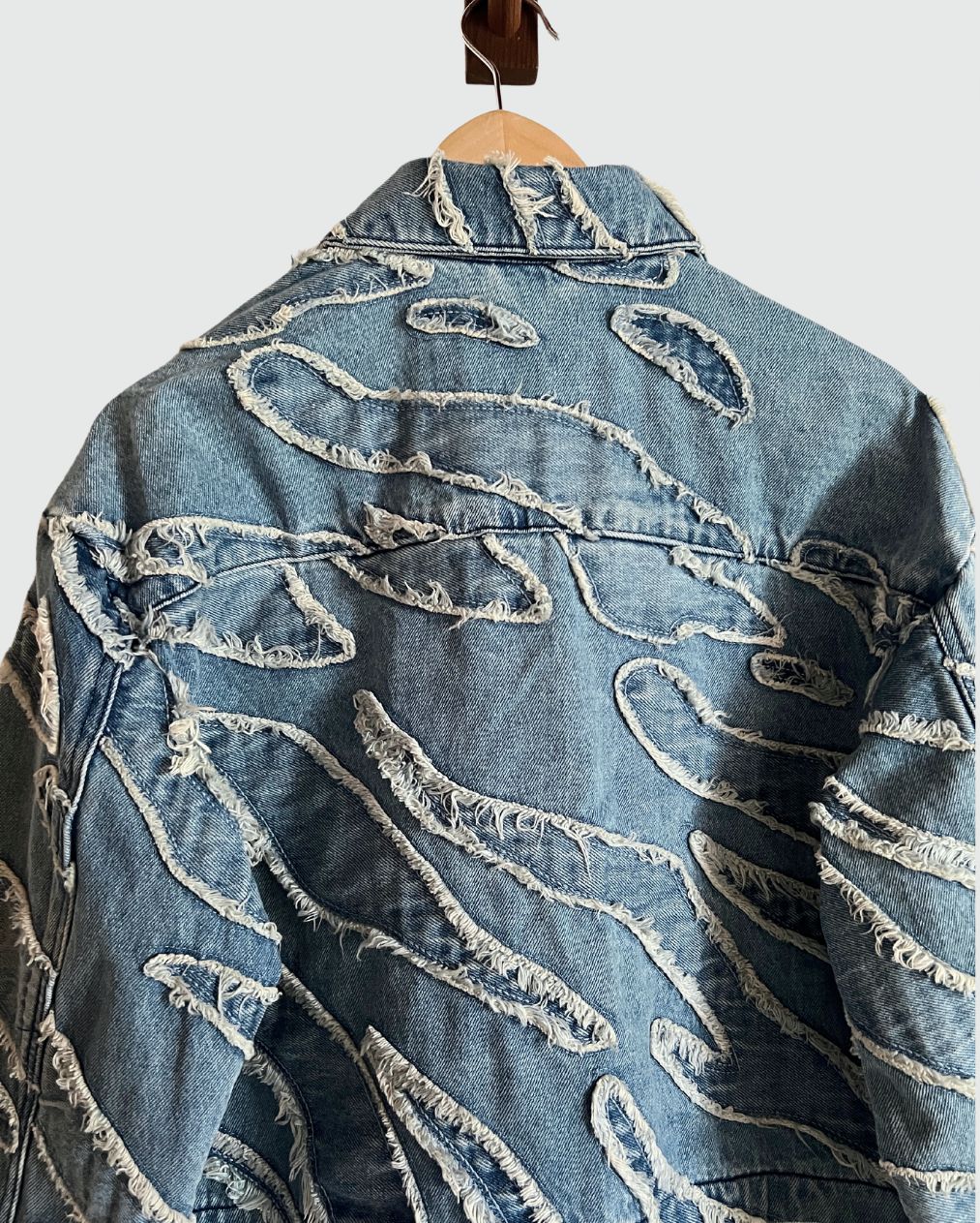 Veste en jean oversize à franges bleu clair GESTUZ