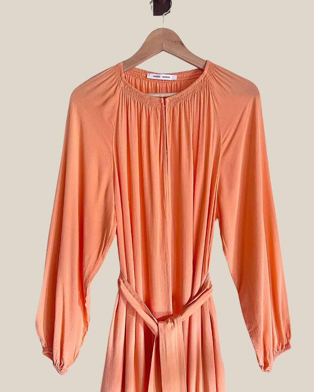 samsoesamsoe kaia maxi-long dress coral belt orange fabric
