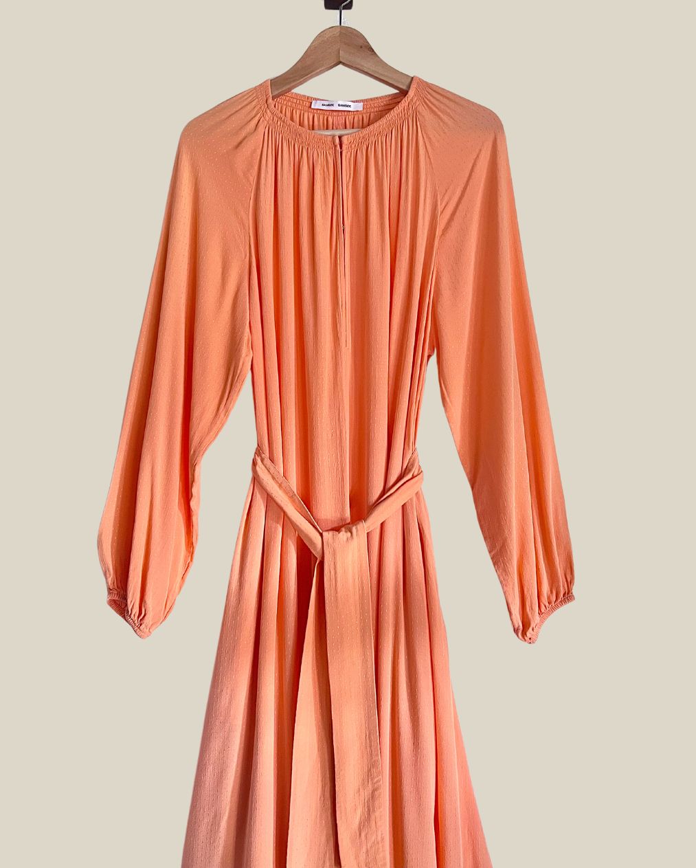 samsoesamsoe kaia maxi-long dress coral belt orange fabric