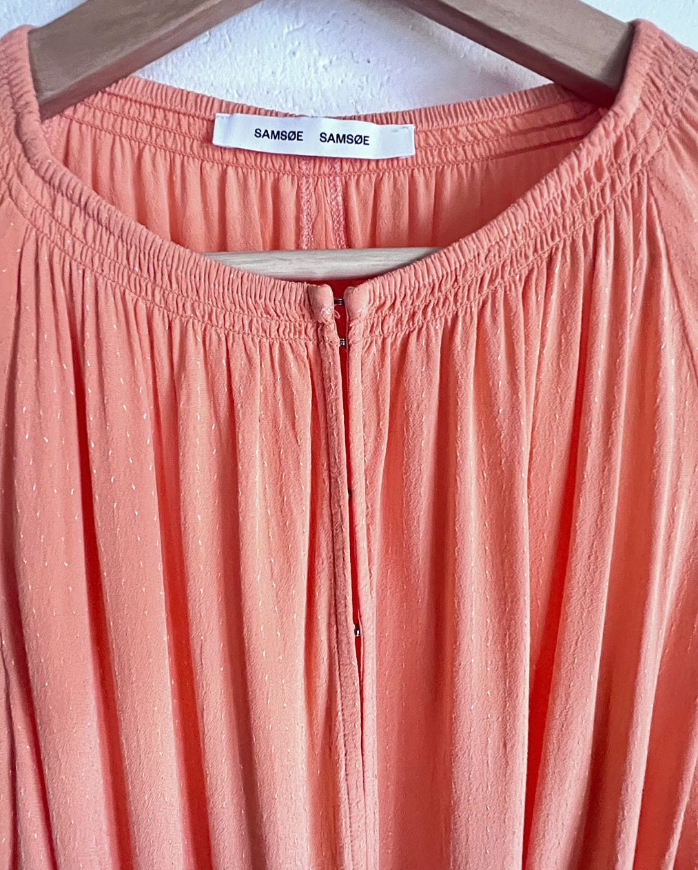 samsoesamsoe kaia maxi-long dress coral belt orange fabric
