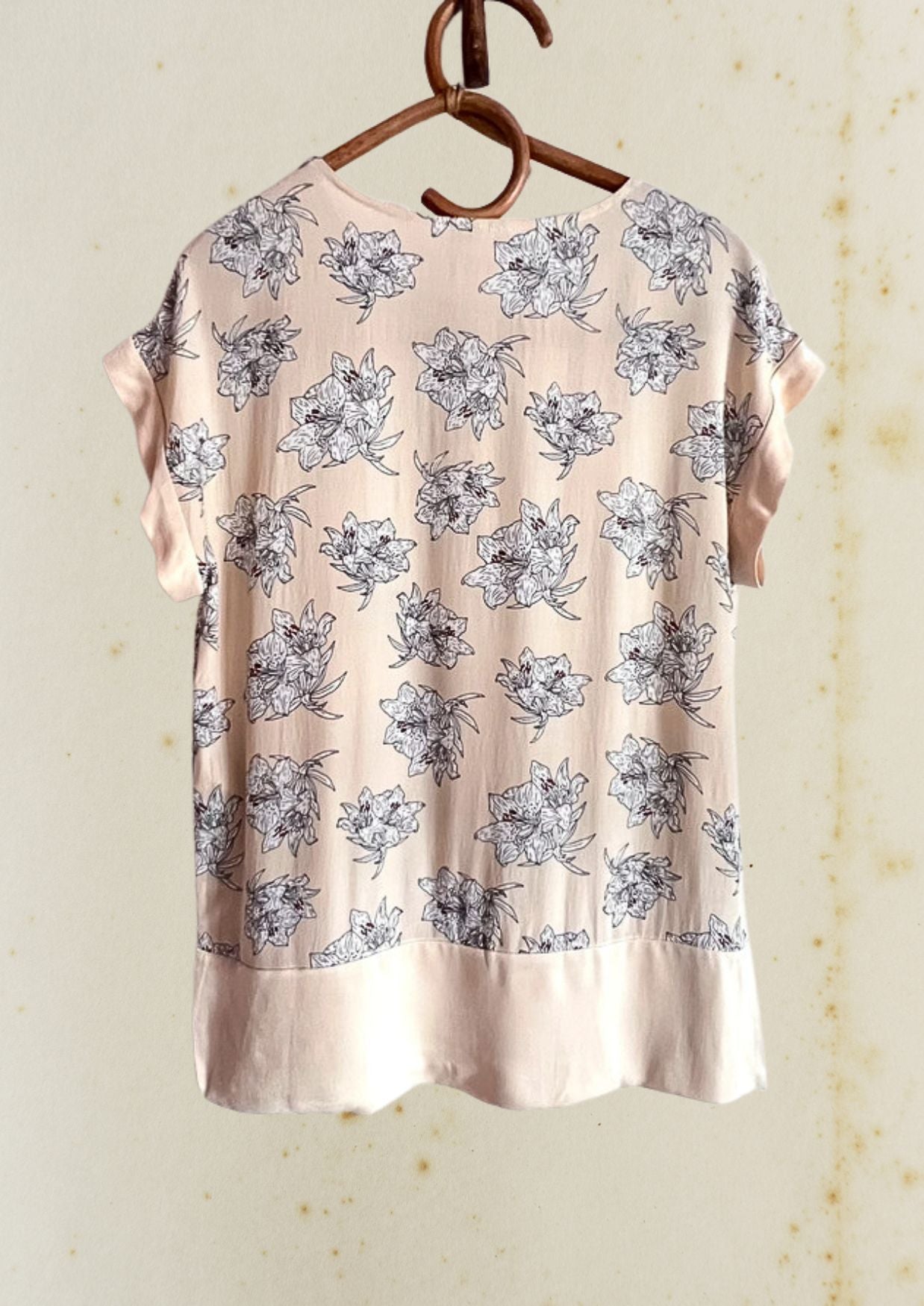 by malene birger floral print beige top blouse