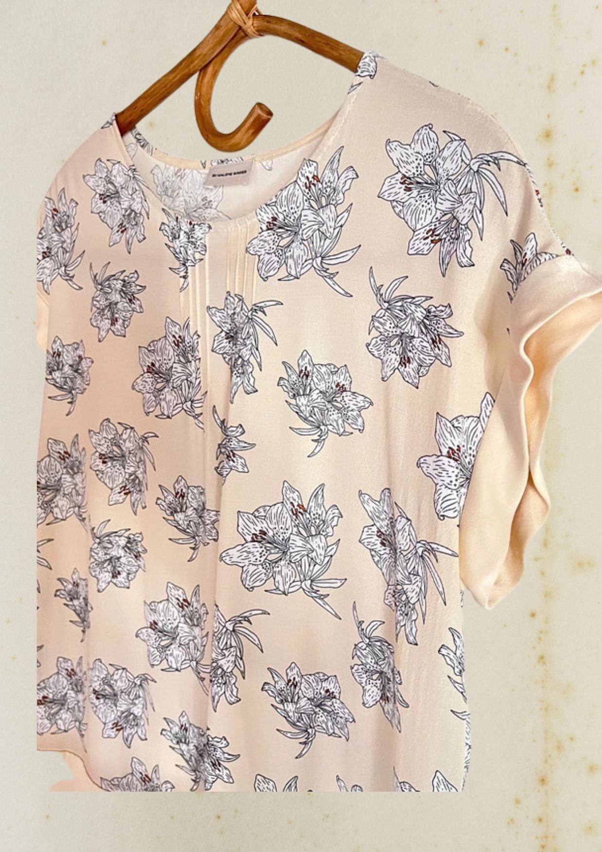by malene birger floral print beige top blouse