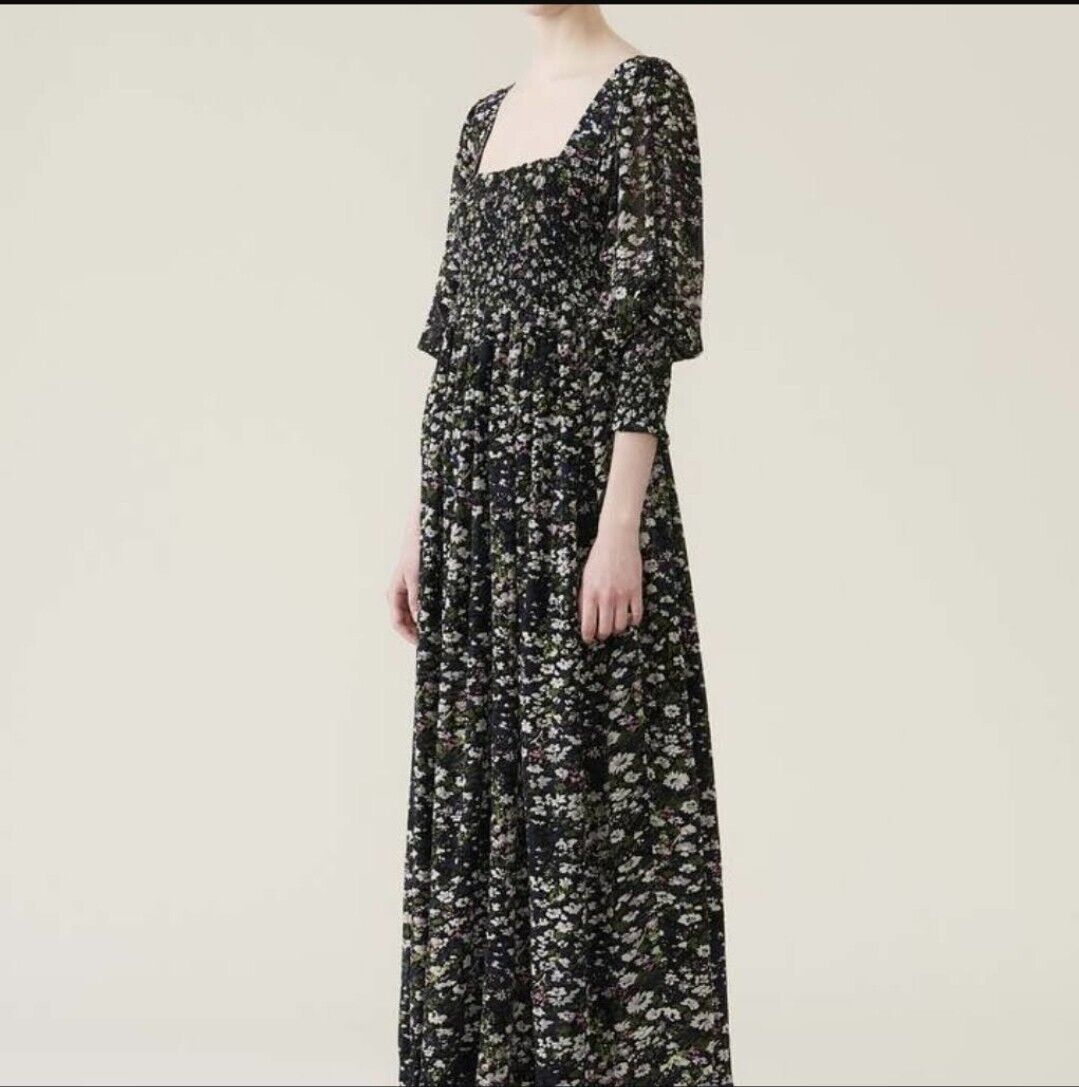 GANNI "Georgette" floral print maxi long dress BOREAL REBORN GANNI "Georgette" floral print maxi long dress BOREAL REBORN