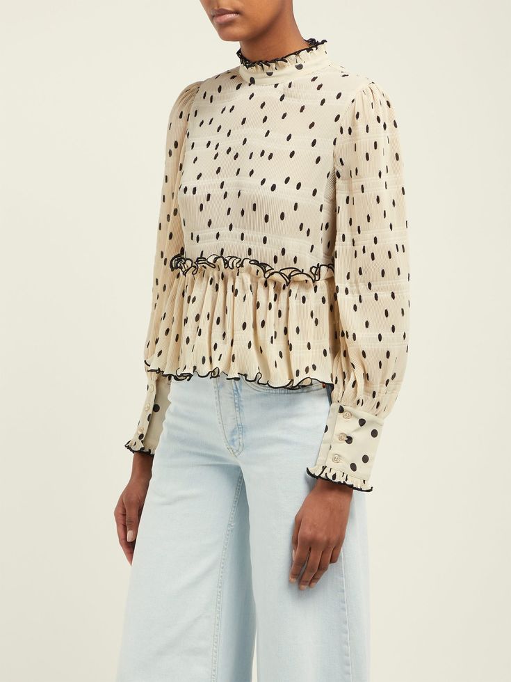 ganni-Cream-Lowell-Ruffled-Polka-Dot-Georgette-Blouse1