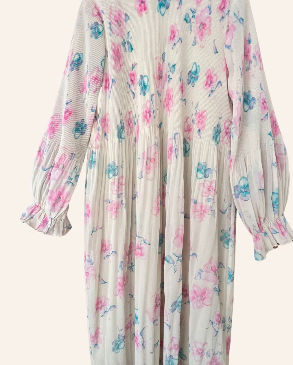 GANNI - Robe longue longue plissée en georgette la plus rêveuse à imprimé floral pastel