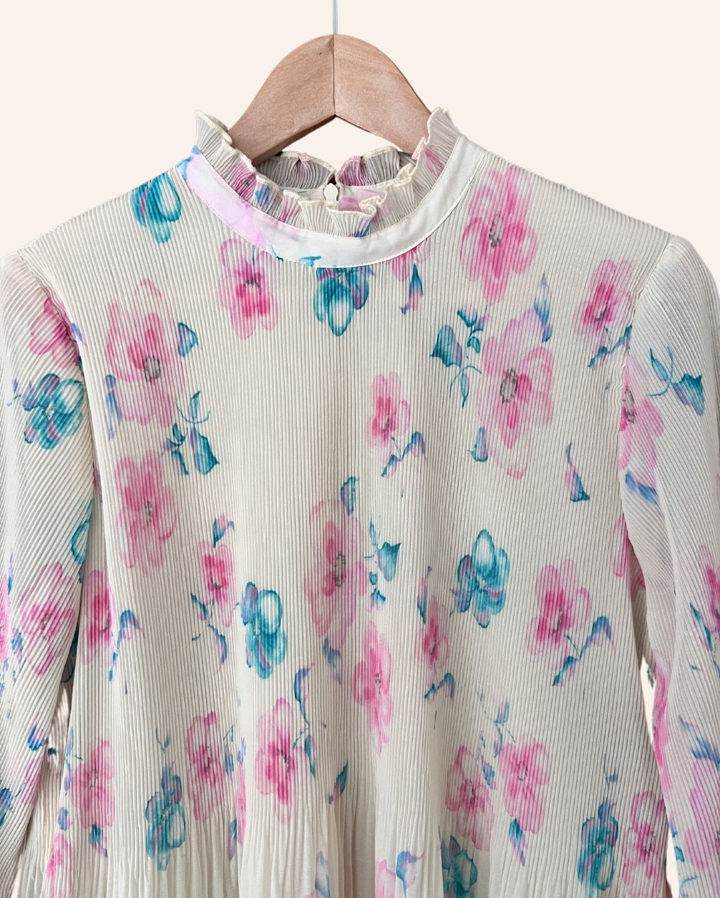 GANNI - Robe longue longue plissée en georgette la plus rêveuse à imprimé floral pastel