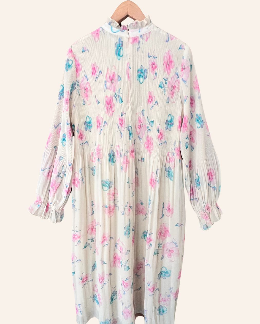 GANNI - Robe longue longue plissée en georgette la plus rêveuse à imprimé floral pastel