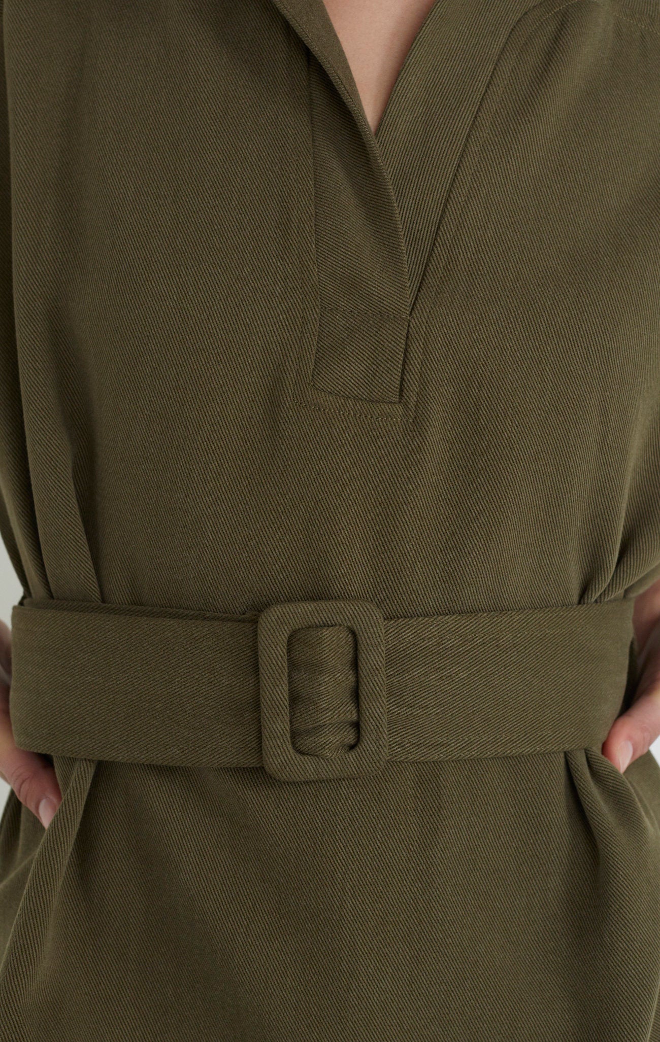 rodebjer kaki green belt blouse top freedom