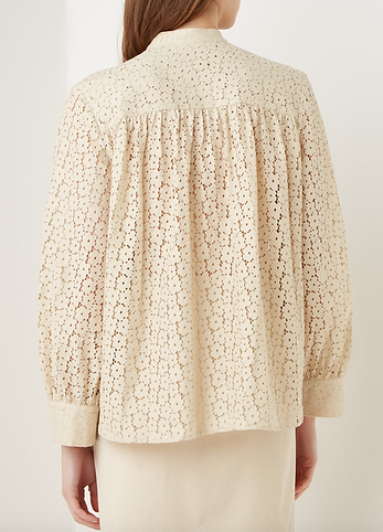 SAMSOE SAMSOE Blouse dentelle beige "Kiana"