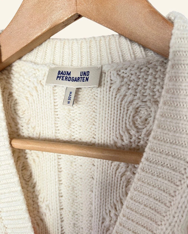 baumundpferdgarten wool knit cardigan striped