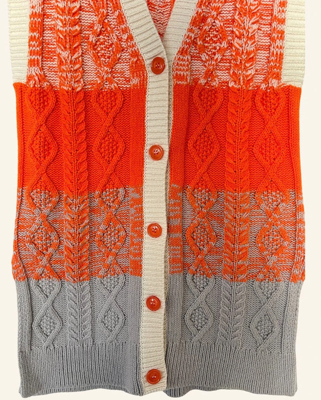 baumundpferdgarten wool knit cardigan striped
