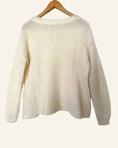 GESTUZ off-white cream mohair knitwear pullover sweater