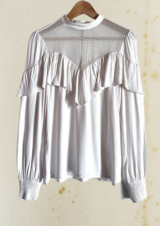 BAUM UND PFERDGARTEN off-white ruffle shirt