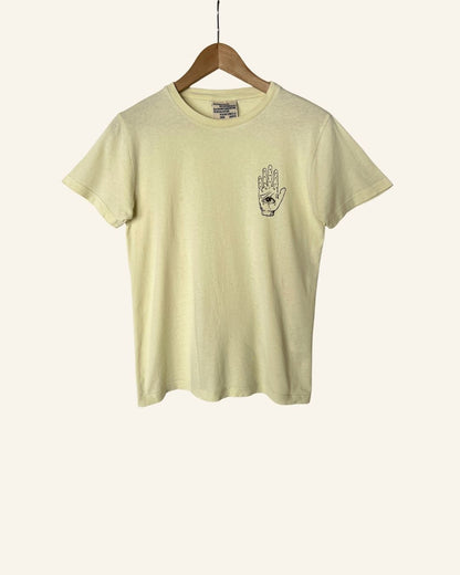 BAUM UND PFERDGARTEN Light yellow hand eye print t-shirt in organic cotton