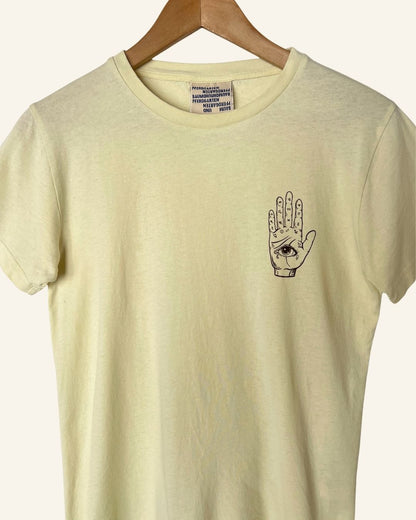 BAUM UND PFERDGARTEN Light yellow hand eye print t-shirt in organic cotton