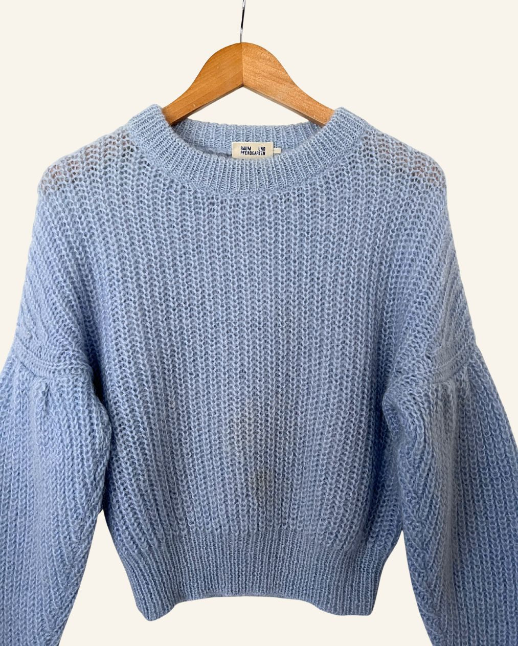 BAUM UND PFERDGARTEN light blue mohair wool knitwear pullover