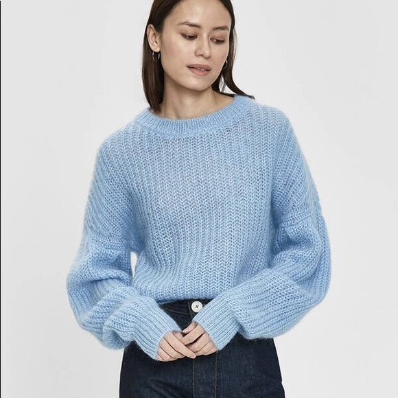 BAUM UND PFERDGARTEN light blue mohair wool knitwear pullover