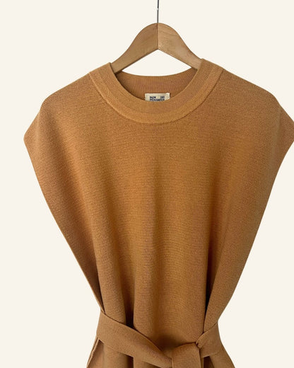 BAUM UND PFERDGARTEN open dark beige knit vest cressa cotton cashmere