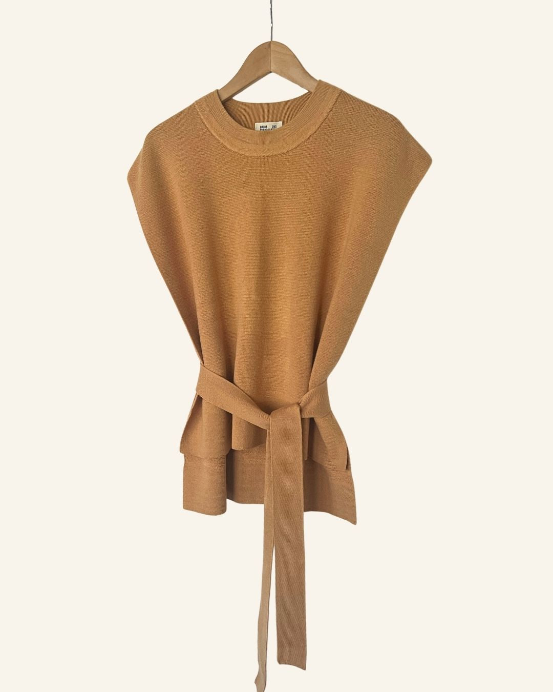 BAUM UND PFERDGARTEN open dark beige knit vest cressa cotton cashmere