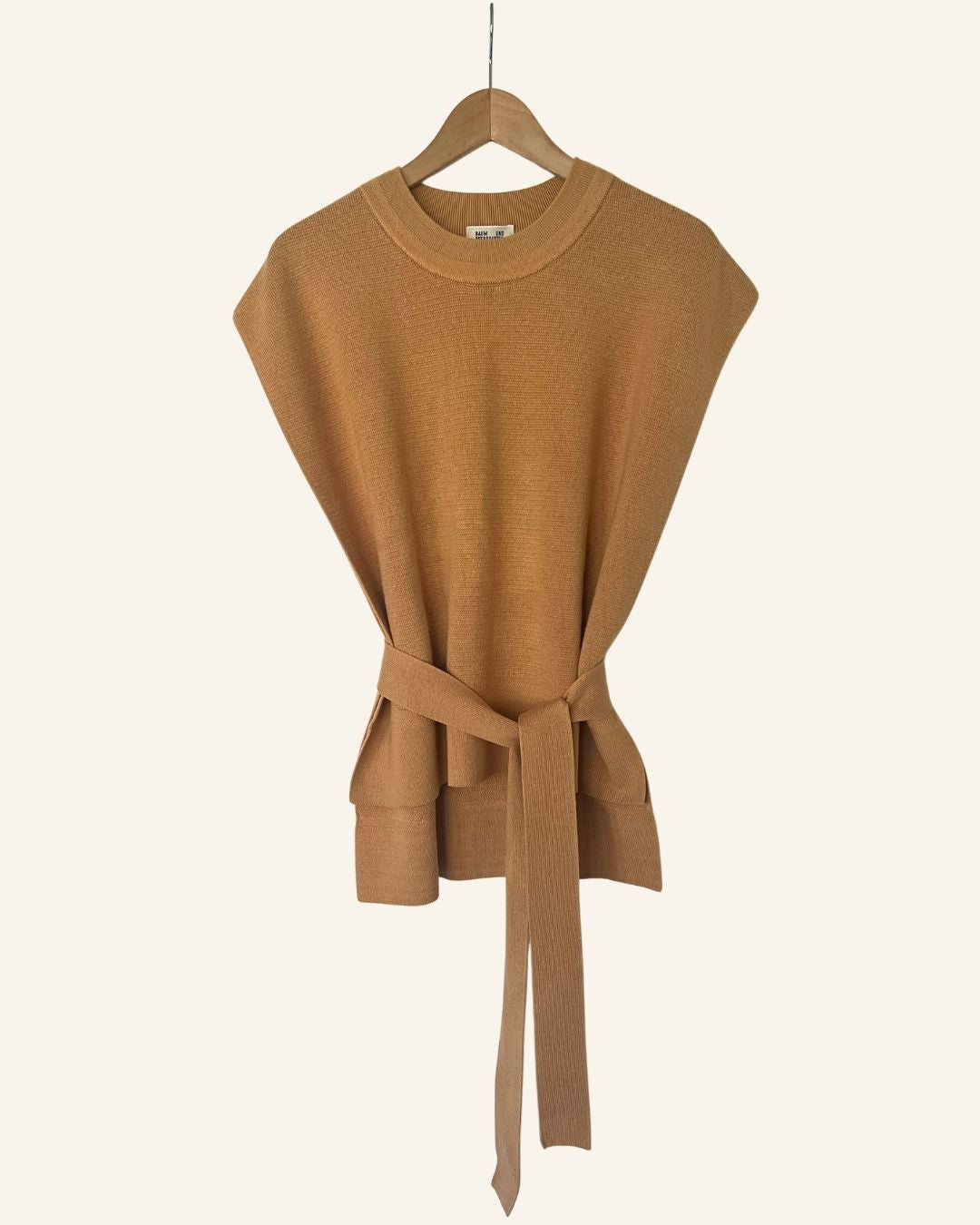 BAUM UND PFERDGARTEN open dark beige knit vest cressa ctton cashmere