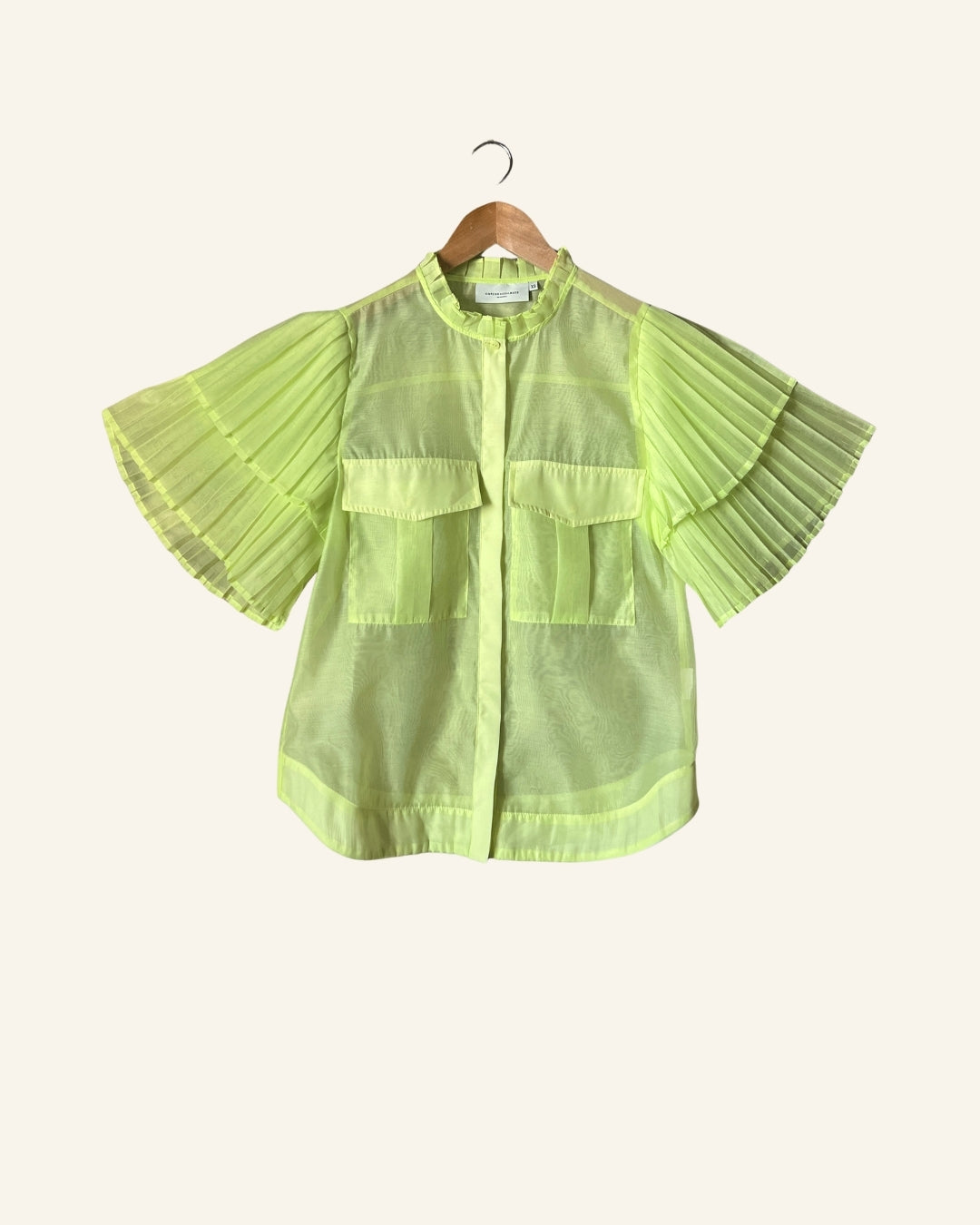 COPENHAGEN MUSE Bluebell shirt yellow organza blouse with ruffled sleeves