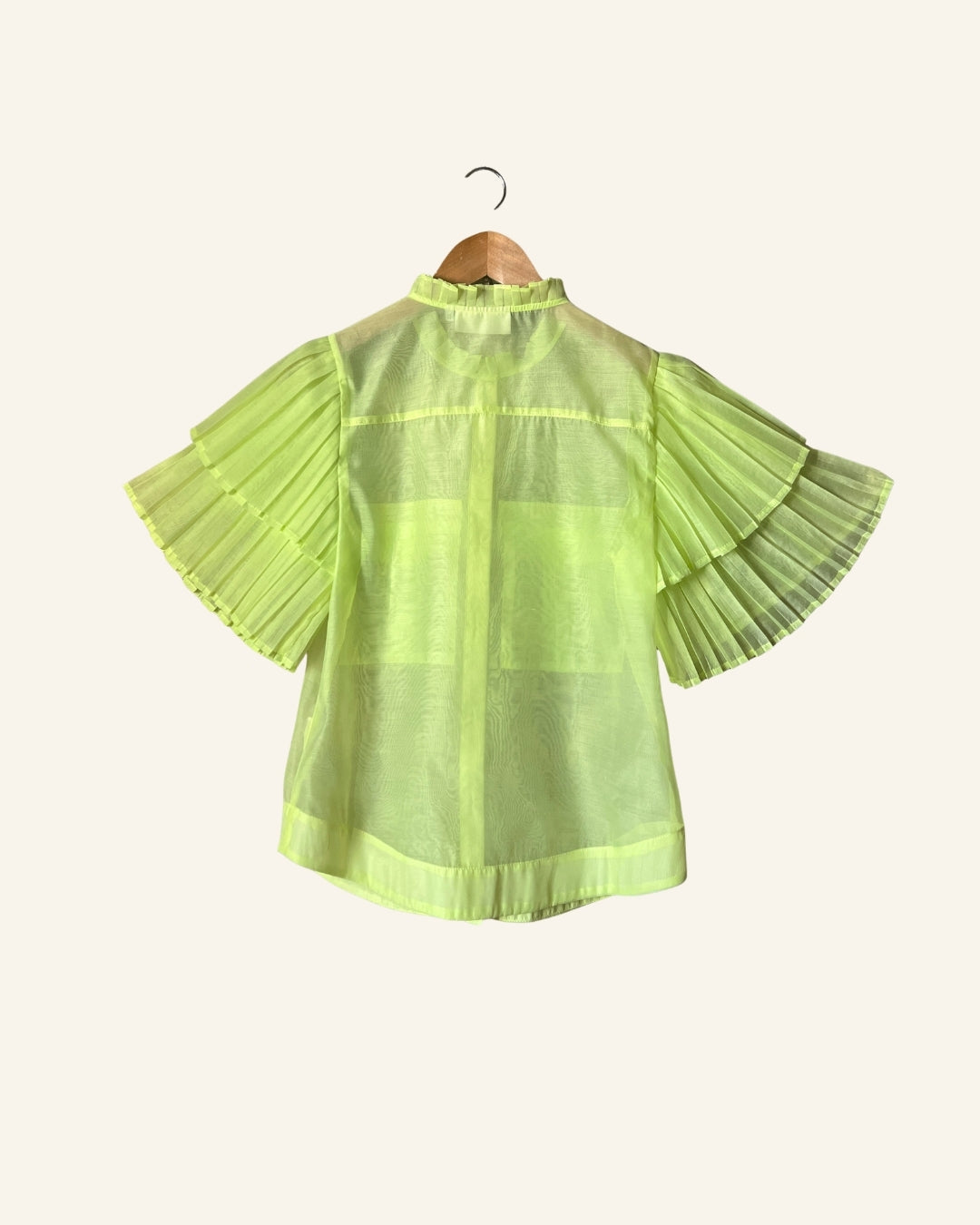 COPENHAGEN MUSE Bluebell shirt yellow organza blouse with ruffled sleeves