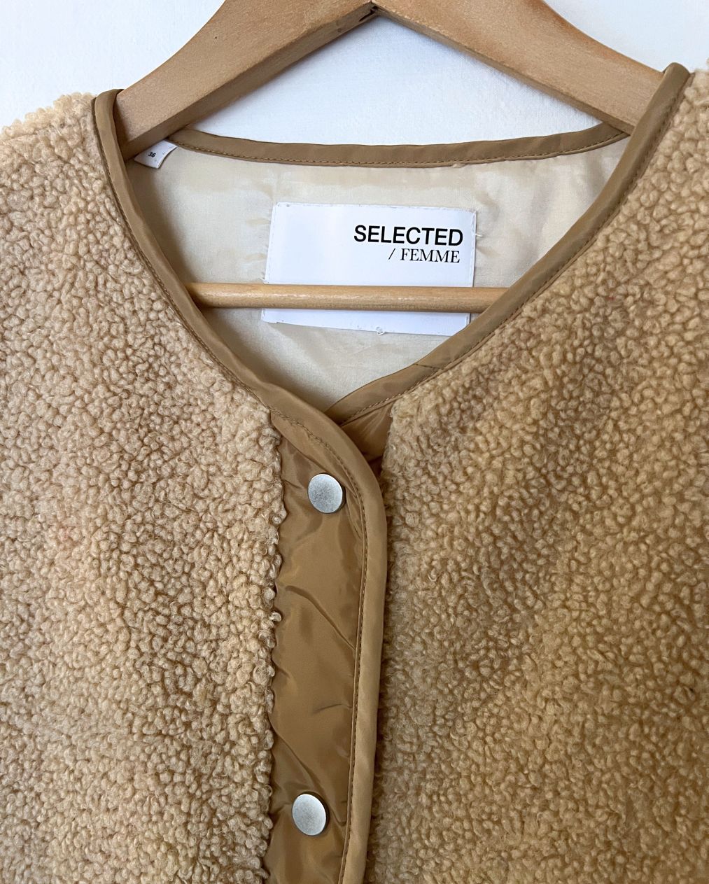 SELECTED FEMME beige teddy vest jacket