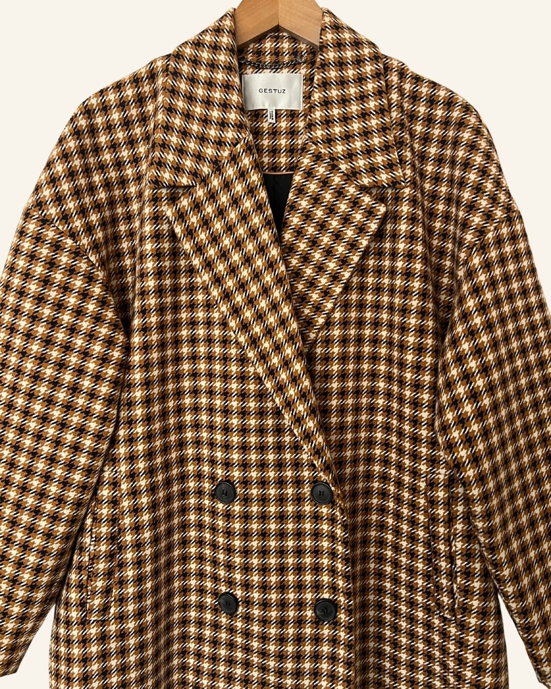 GESTUZ oversize checked wool blazer jacket